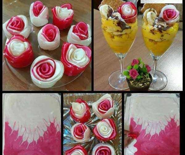 عکس تزیین ژله بستنی رولی