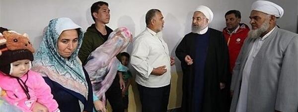 عکس حسن روحانی با روسری