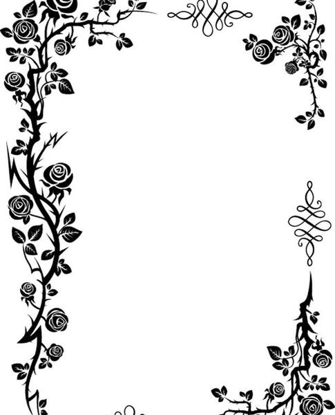 عکس سفید با حاشیه گل