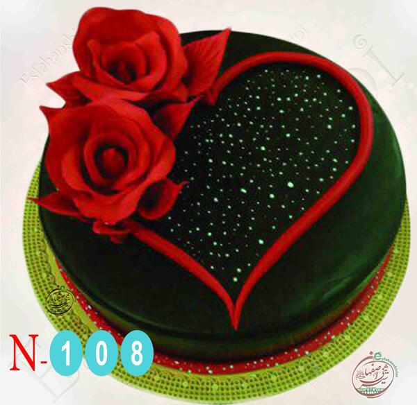 عکس کیک تولد قلبی قرمز