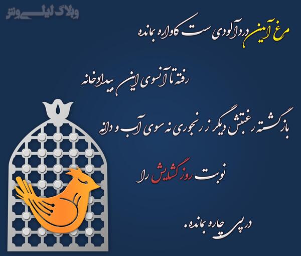 عکس نوشته شعر مرغ آمین
