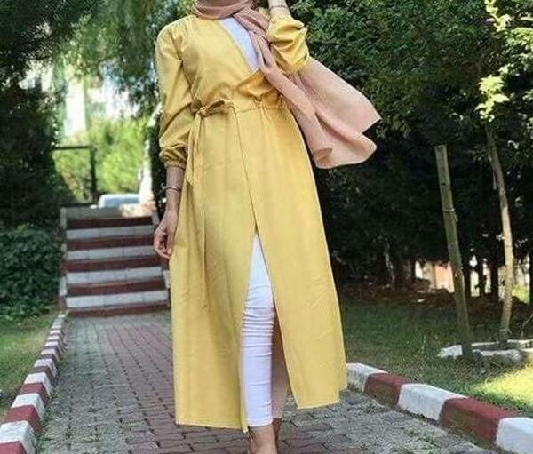 عکس مدل مانتو بلند با پارچه ضخیم