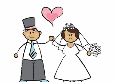 عکس عروس و داماد عاشقانه کارتونی