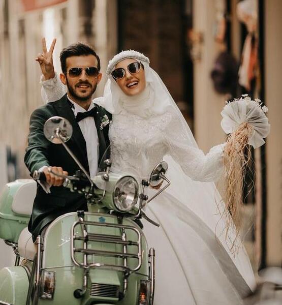 عکس لباس عروس حجاب دار
