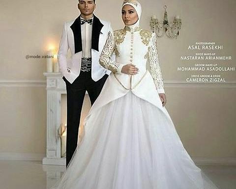 عکس لباس عروس حجاب دار