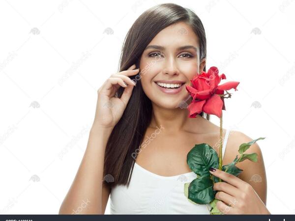 عکس لبخند با گل