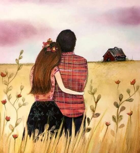 عکس دونفره نقاشی برای پروفایل