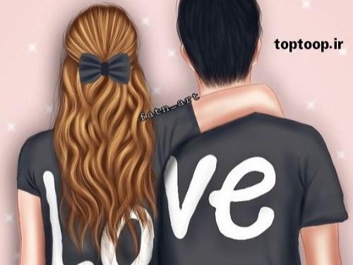 عکس دونفره نقاشی برای پروفایل