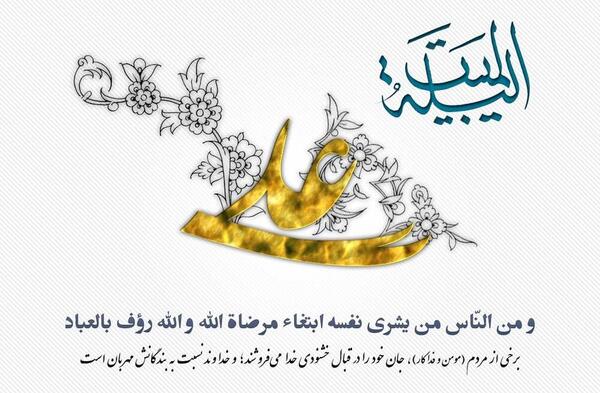 عکس خوابیدن حضرت علی در بستر پیامبر