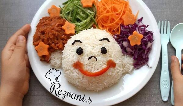 عکس ایده برای تزیین ظرف غذای کودک