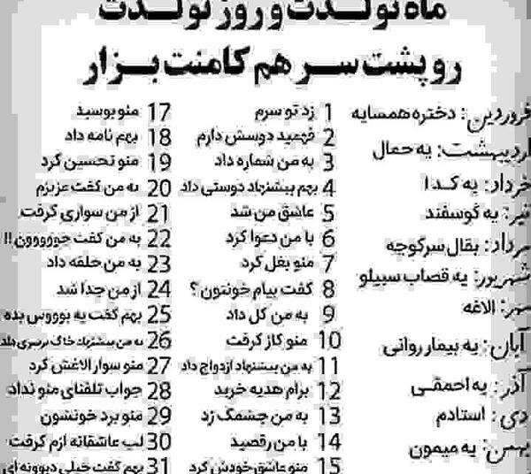 عکس ماه تولد