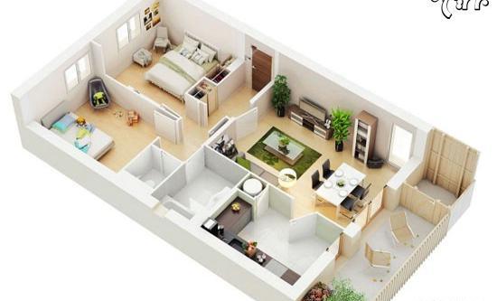 عکس ایده برای طراحی خانه دوخوابه