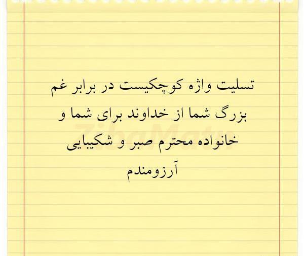 عکس نوشته تسلیت واژه کوچکیست