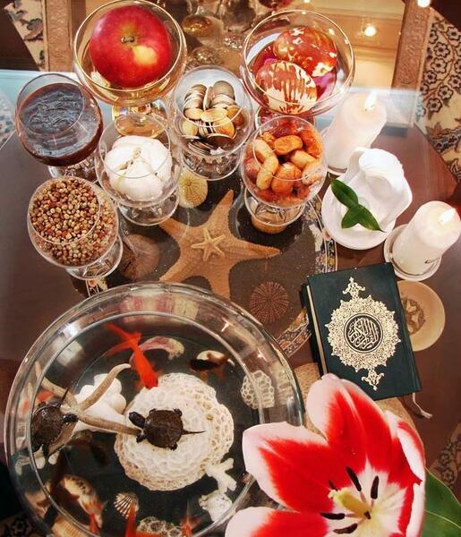 عکس سفره هفت سین شیشه ای