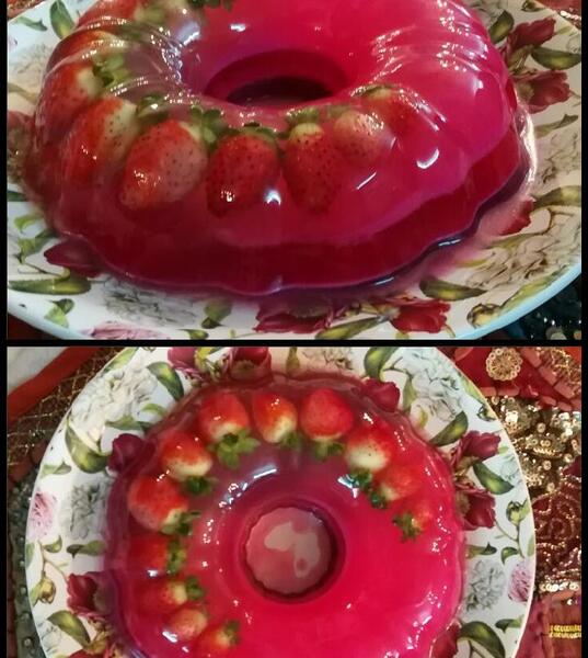 عکس ژله ویترینی توت فرنگی