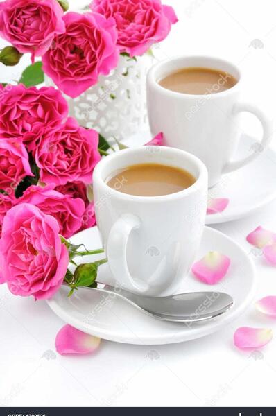 عکس پروفایل قهوه و گل