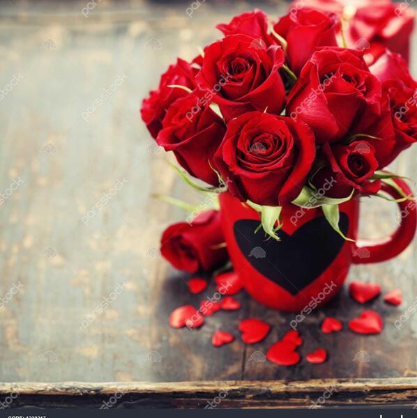 عکس عاشقانه قلب و گل