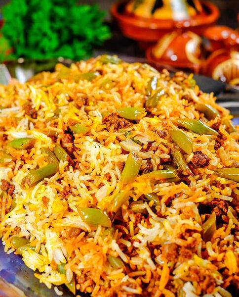 عکس غذا لوبیا پلو