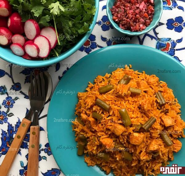 عکس غذا لوبیا پلو