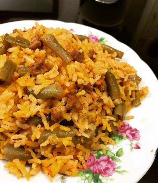عکس غذا لوبیا پلو
