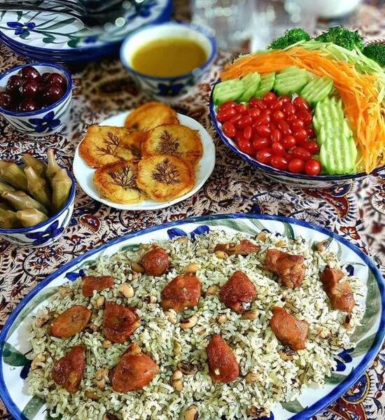 عکس غذا لوبیا پلو