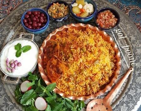 عکس غذا لوبیا پلو