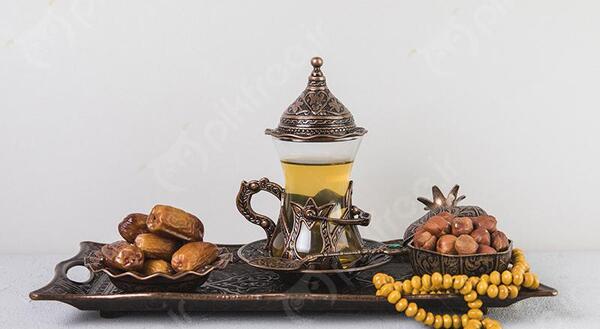 عکس چای با خرما