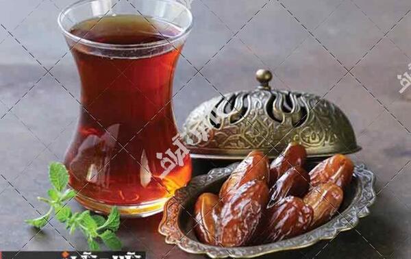 عکس چای با خرما