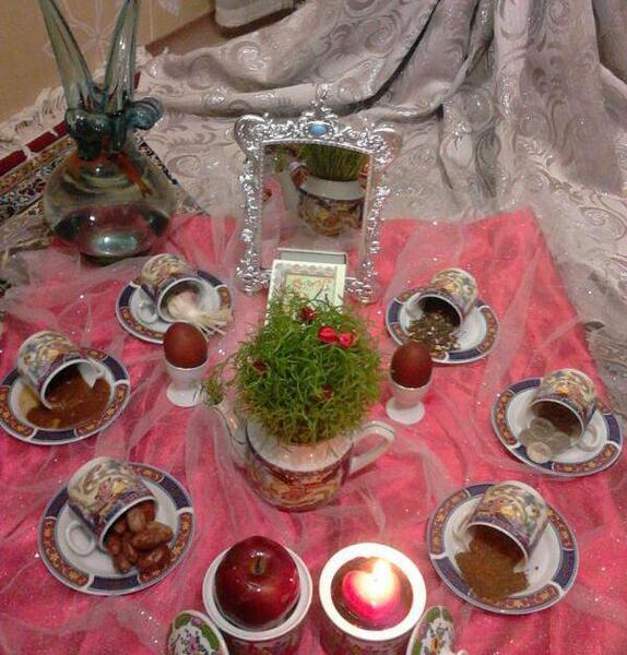 عکس ایده سفره هفت سین با فنجان