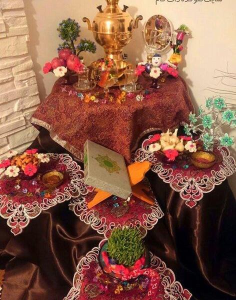عکس ایده سفره هفت سین با فنجان