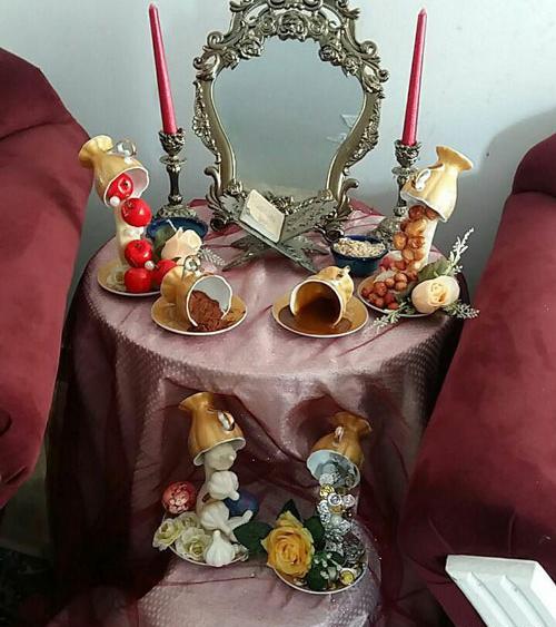 عکس ایده سفره هفت سین با فنجان