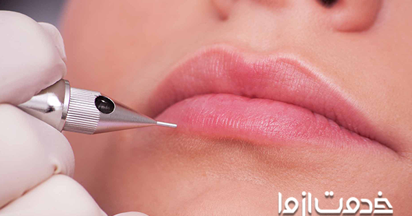 عکس تاتو خط لب کالباسی
