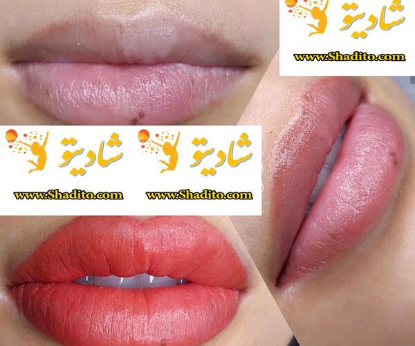 عکس تاتو خط لب کالباسی