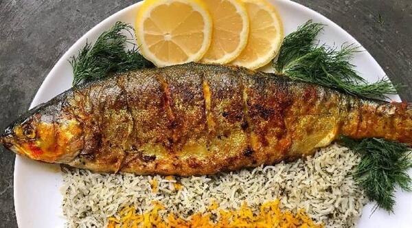 عکس غذا پلو ماهی