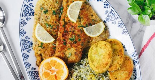 عکس غذا پلو ماهی