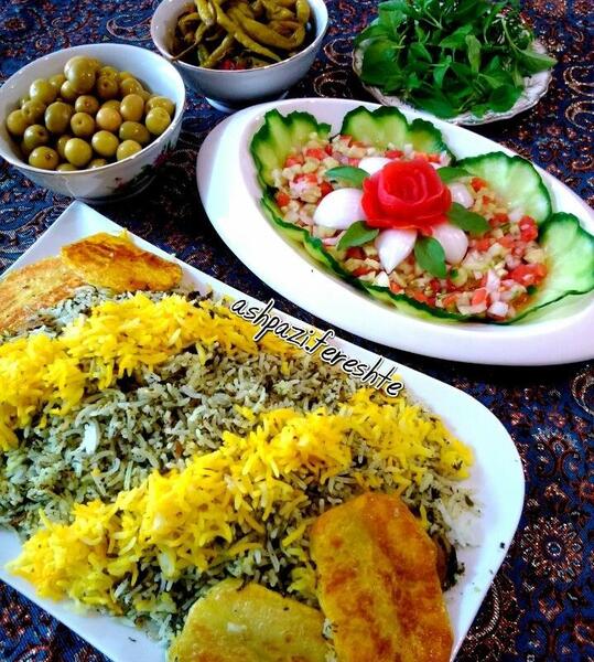عکس غذا پلو ماهی