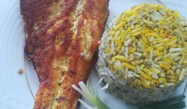 عکس غذا پلو ماهی