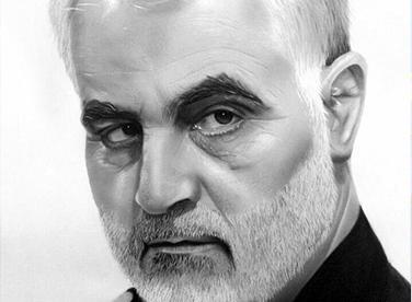عکس سیاه قلم سردار سلیمانی