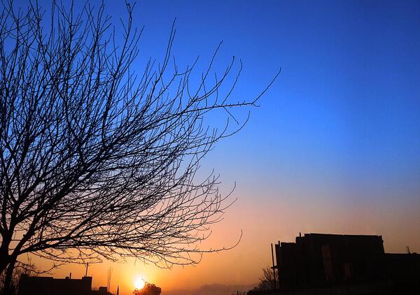عکس طلوع خورشید زمستانی