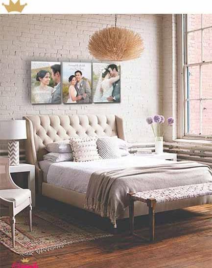عکس عروس و داماد در اتاق خواب