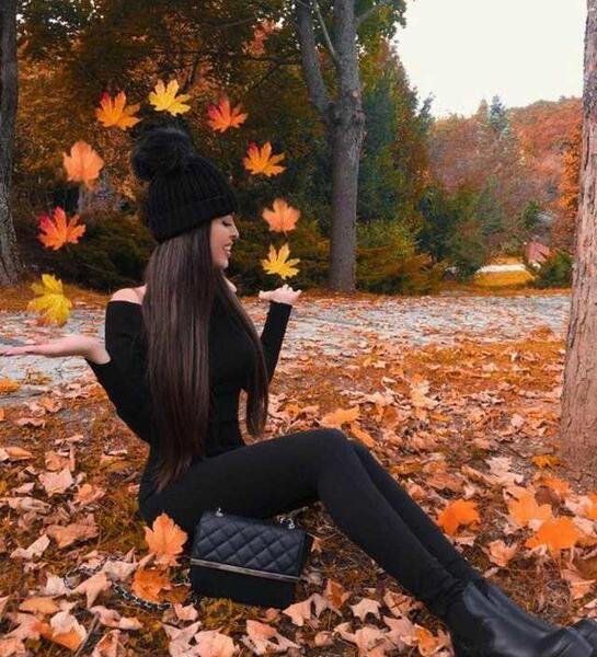 ژست عکس پاییزی دخترانه جدید