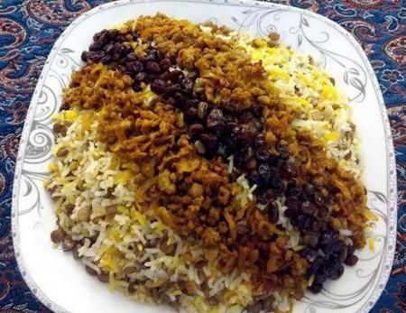 عکس غذا عدس پلو