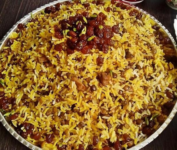 عکس غذا عدس پلو