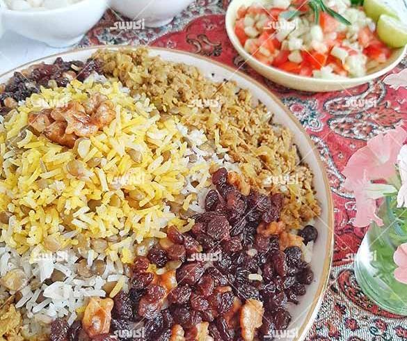 عکس غذا عدس پلو