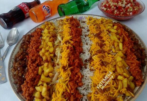 عکس غذا عدس پلو