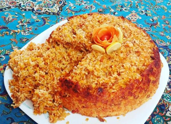عکس غذا عدس پلو