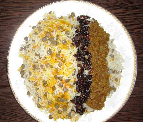 عکس غذا عدس پلو