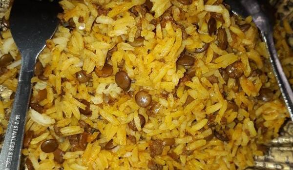 عکس غذا عدس پلو