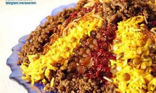 عکس غذا عدس پلو