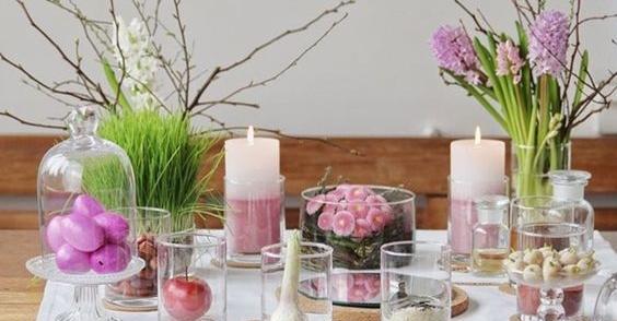 عکس سفره هفت سین با جام شیشه ای